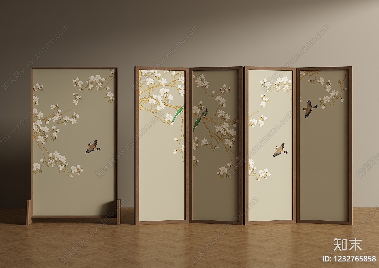 新中式屏风3D模型下载【ID:1232765858】