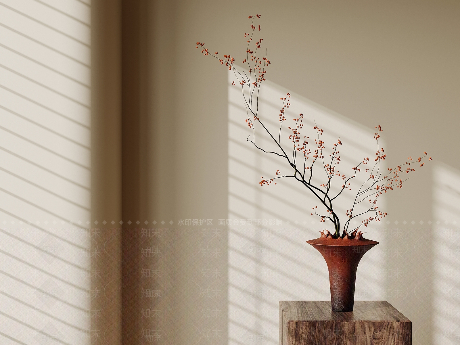 侘寂花艺SU模型下载【ID:1232767091】
