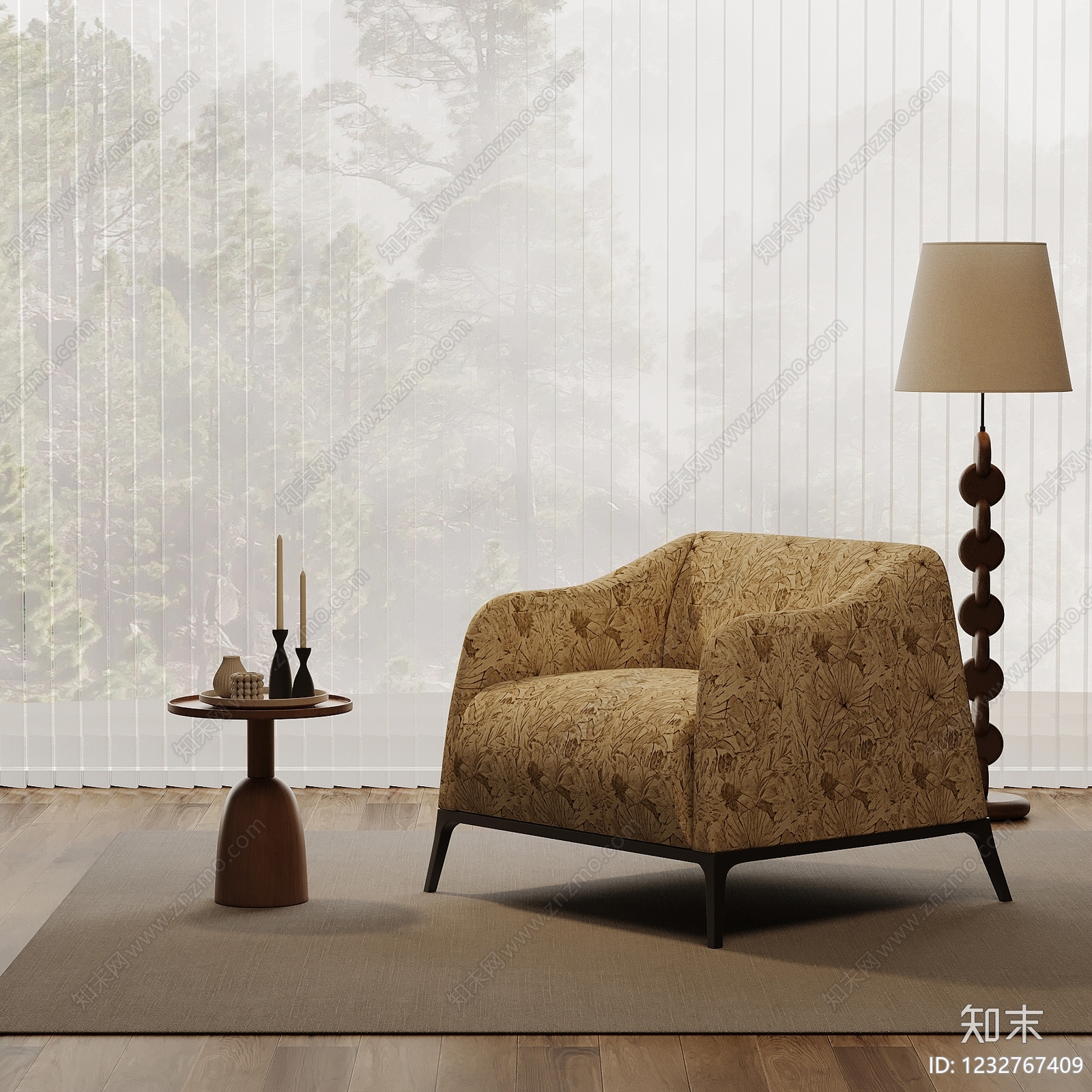 中古风单人沙发SU模型下载【ID:1232767409】