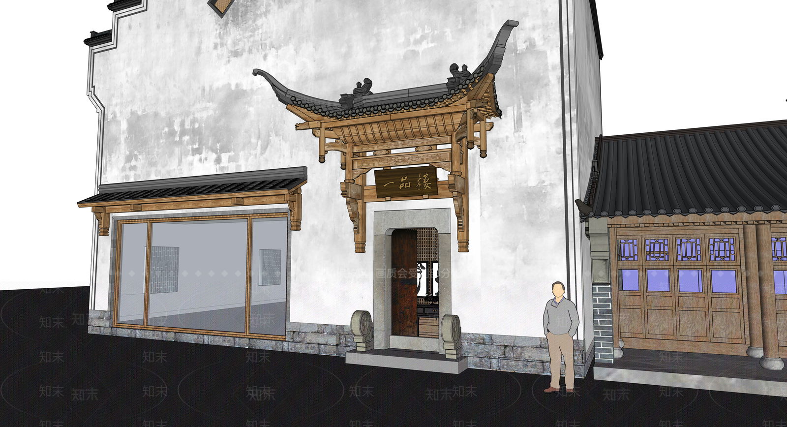 中式古建古建筑SU模型下载【ID:1232768189】