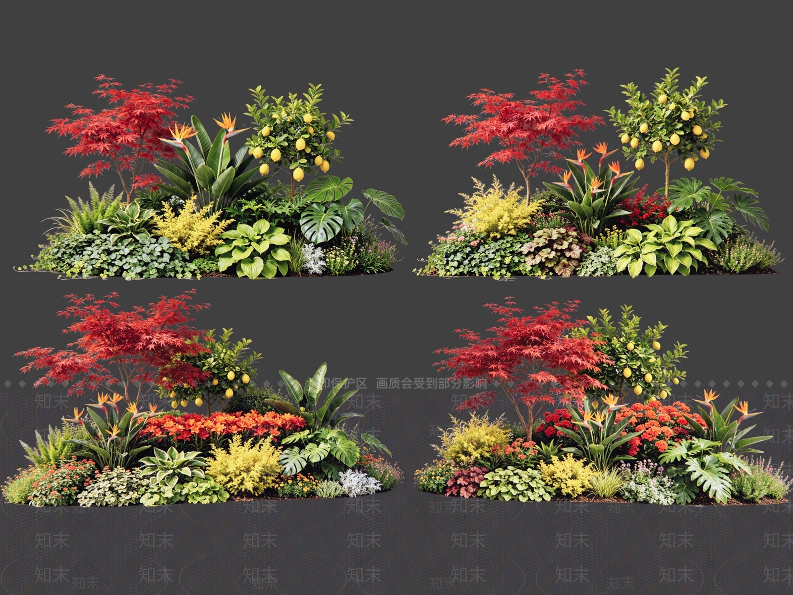 现代主义植物组合SU模型下载【ID:1232768221】