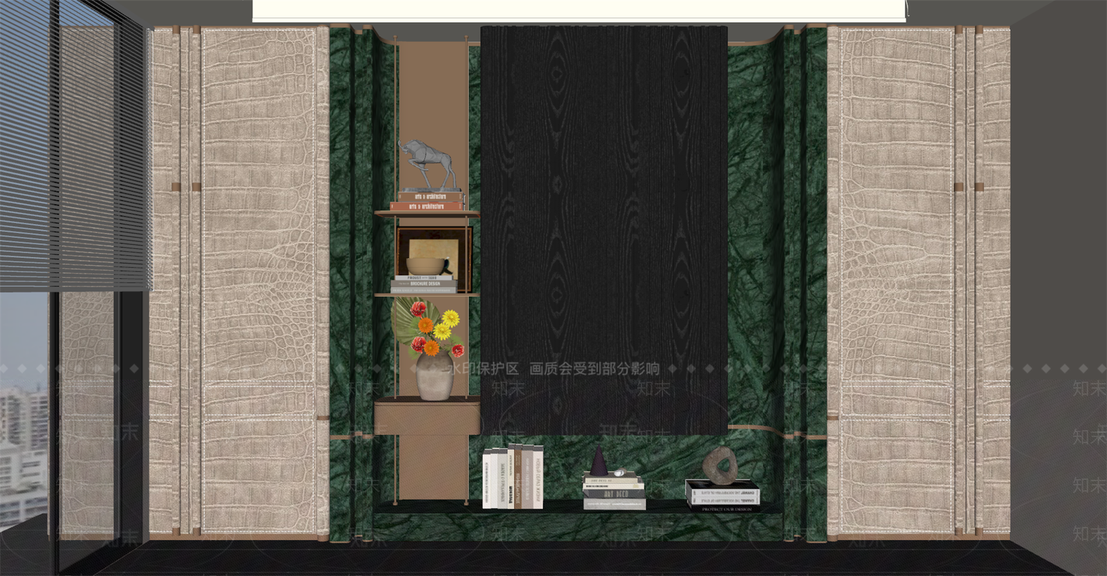 轻奢阳台书房SU模型下载【ID:1232769083】