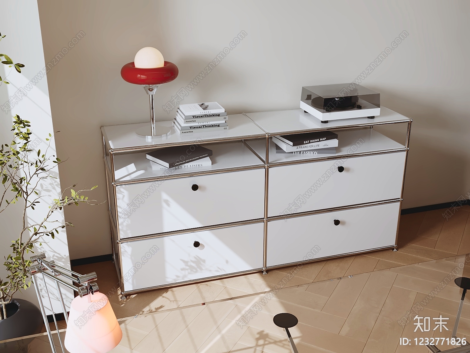 包豪斯斗柜SU模型下载【ID:1232771826】
