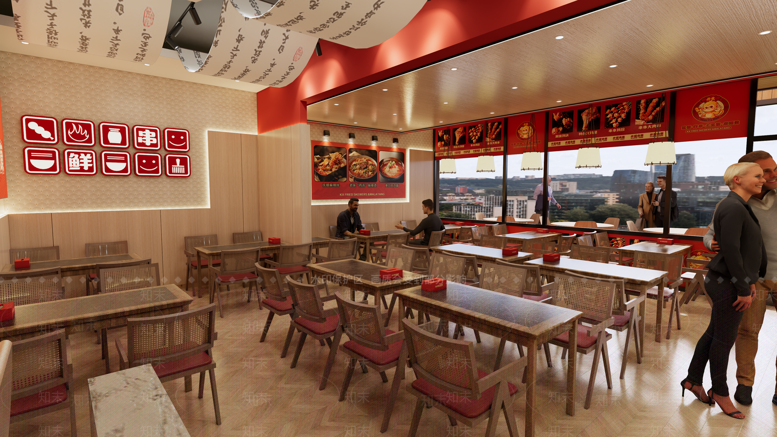 新中式烧烤烤肉店SU模型下载【ID:1232773877】