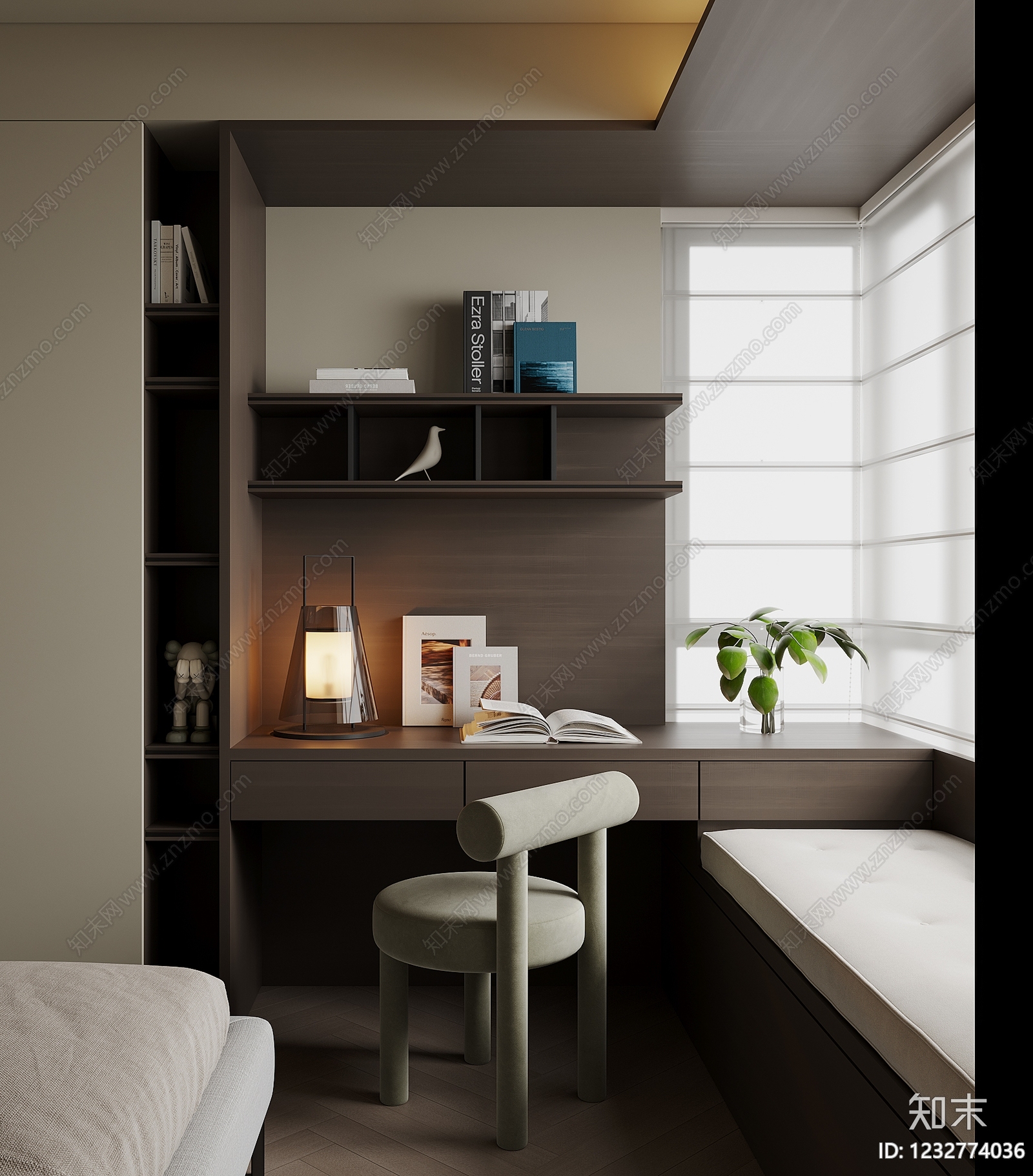 意式极简书桌3D模型下载【ID:1232774036】
