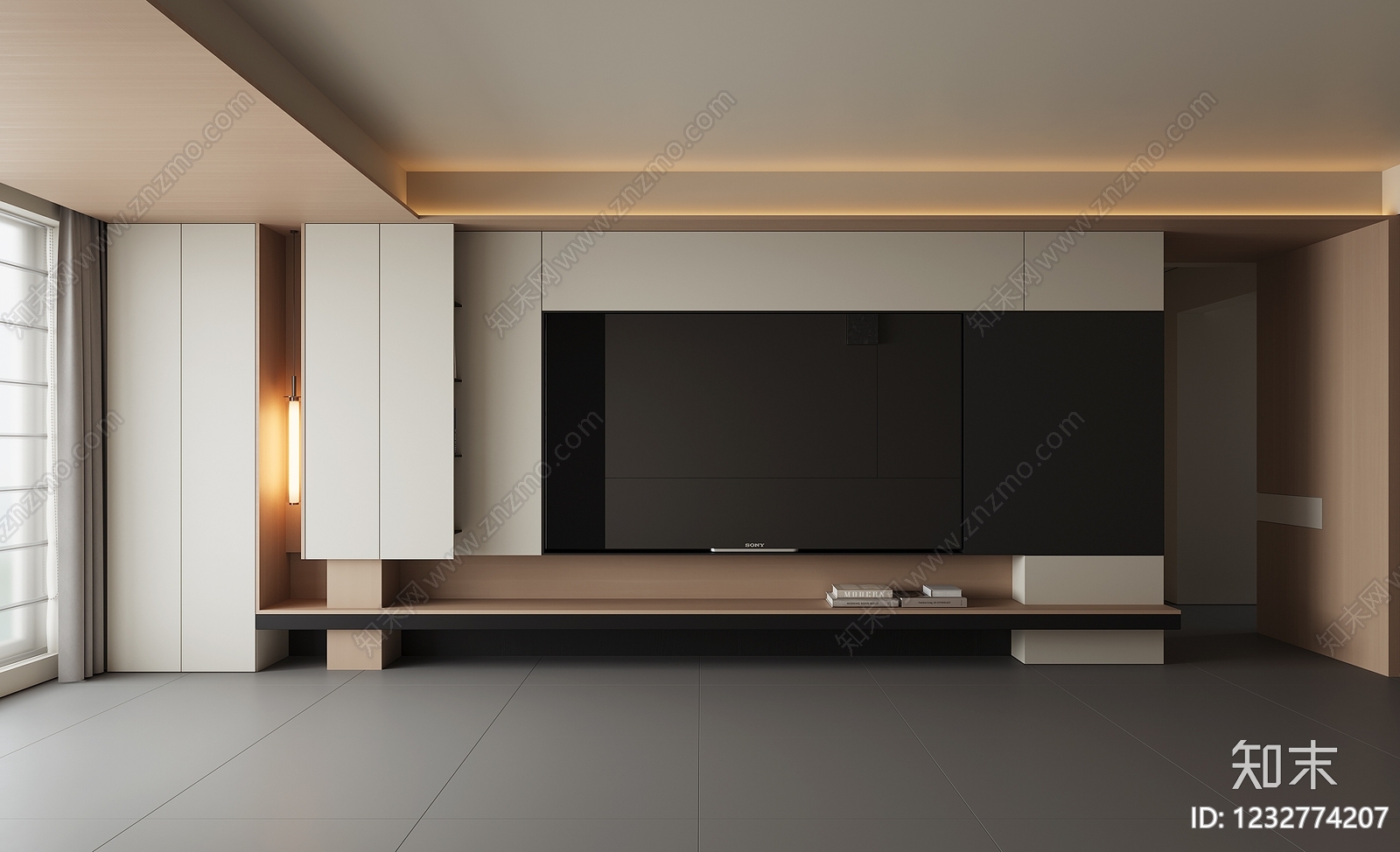 意式极简电视背景墙3D模型下载【ID:1232774207】