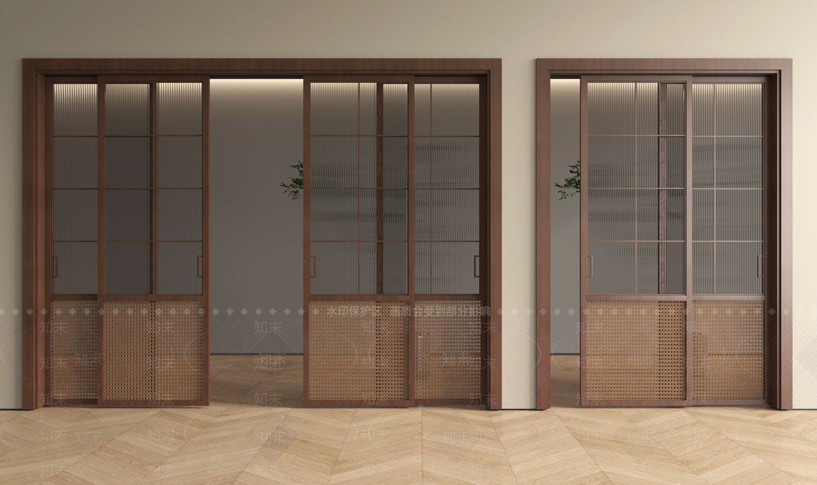 日式推拉门3D模型下载【ID:1232775416】