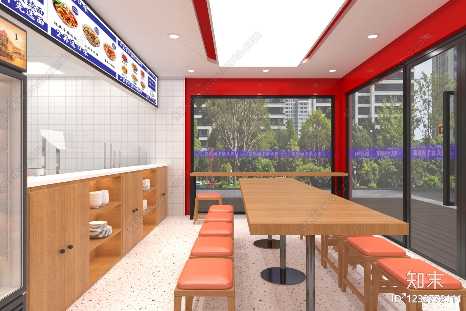 现代简约面馆3D模型下载【ID:1232778111】