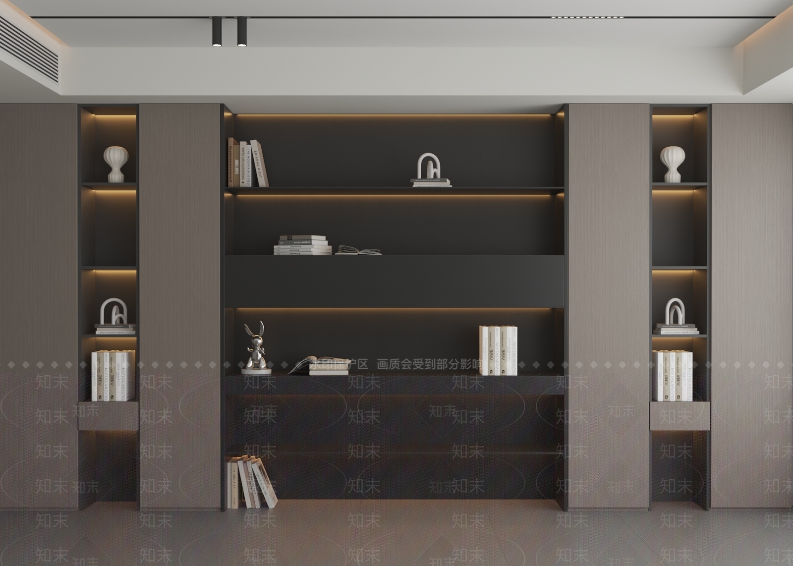 意式极简书柜3D模型下载【ID:1232778828】