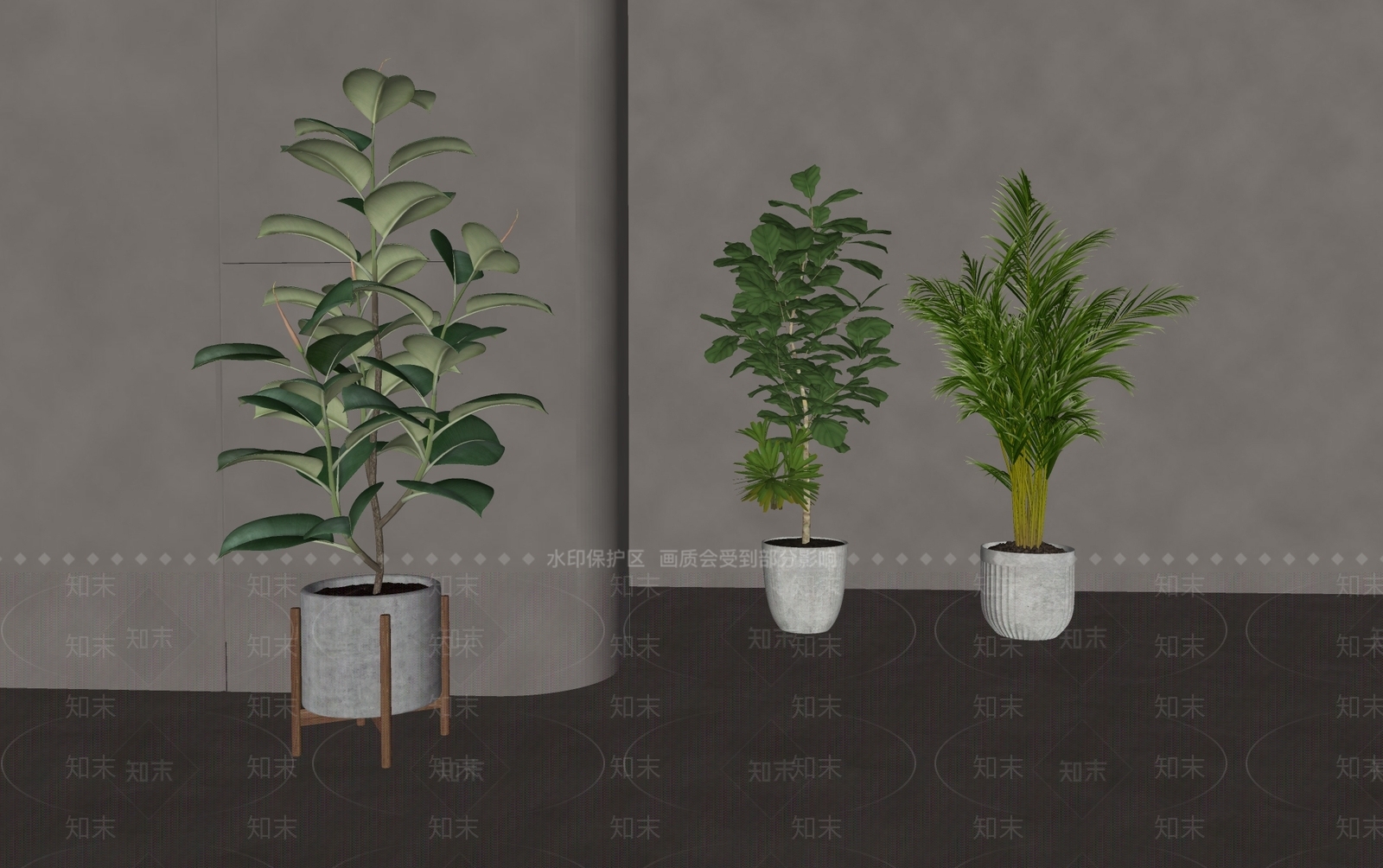 极简盆栽SU模型下载【ID:1232779451】