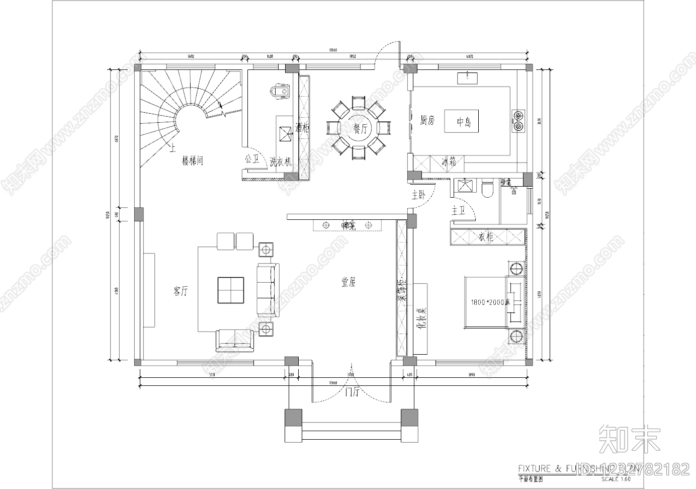 别墅cad施工图下载【ID:1232782182】