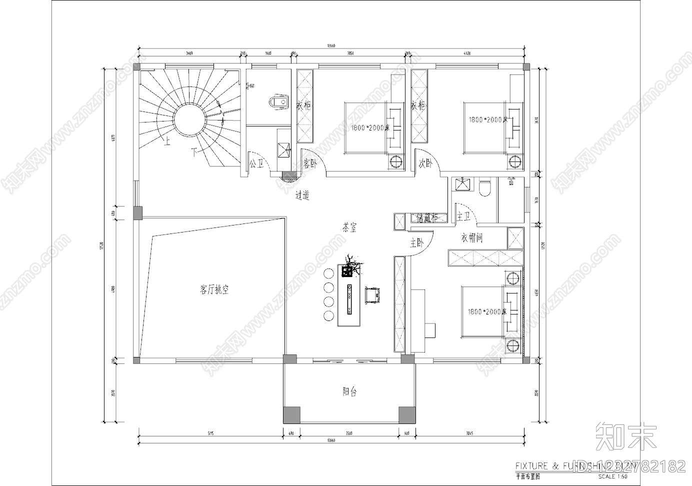 别墅cad施工图下载【ID:1232782182】