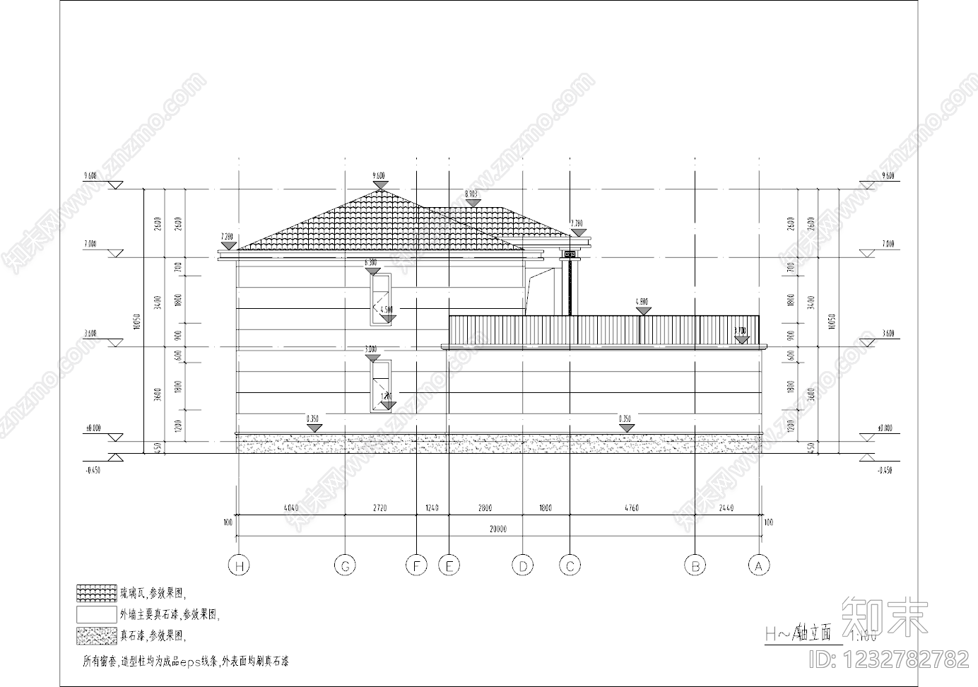别墅建筑cad施工图下载【ID:1232782782】