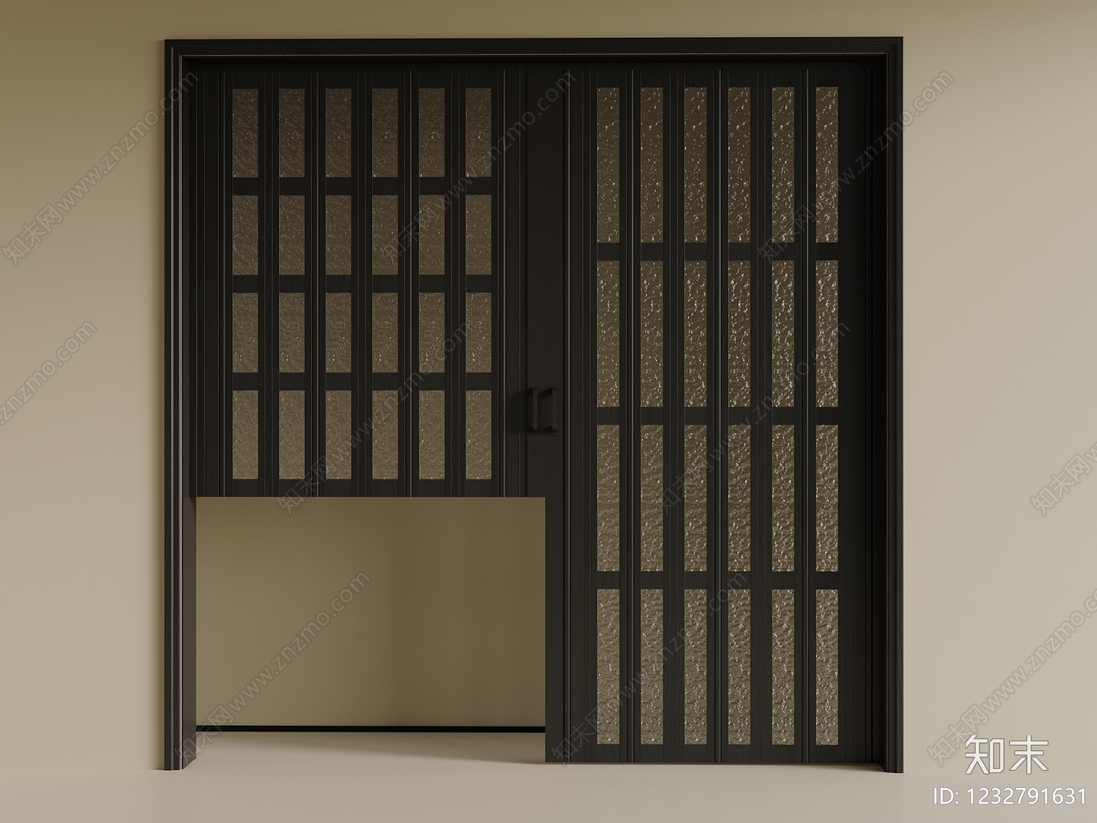 新中式折叠门3D模型下载【ID:1232791631】