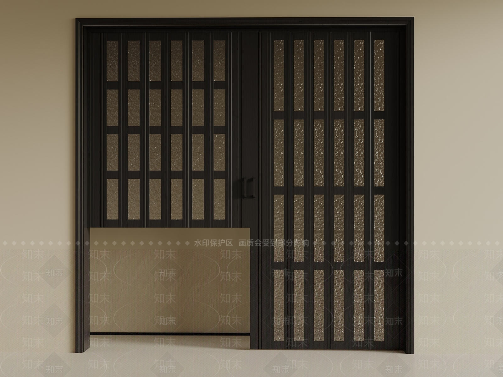 新中式折叠门SU模型下载【ID:1232791664】