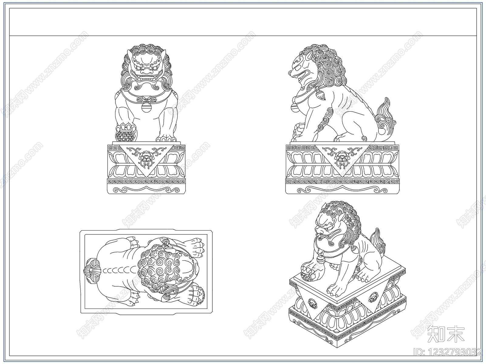 综合软装摆件图库cad施工图下载【ID:1232793032】