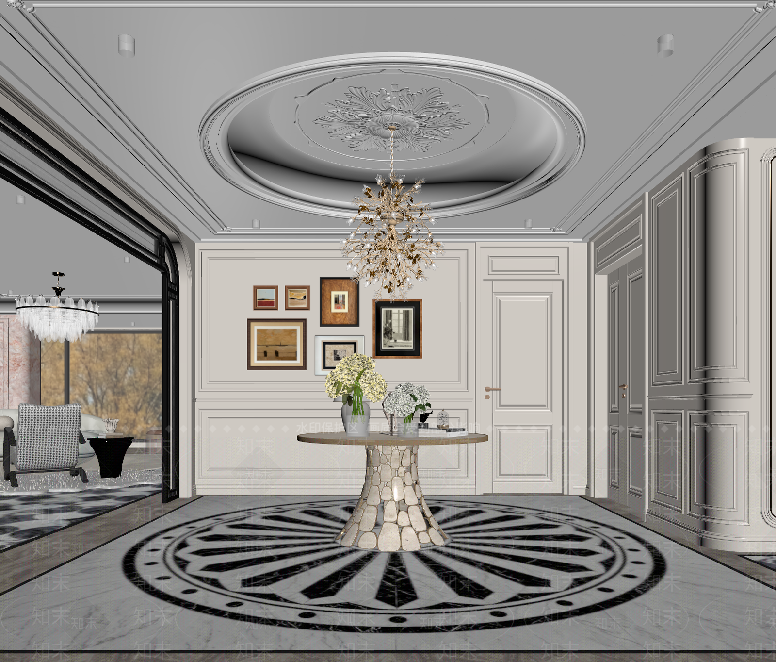 法式玄关3D模型下载【ID:1232793584】