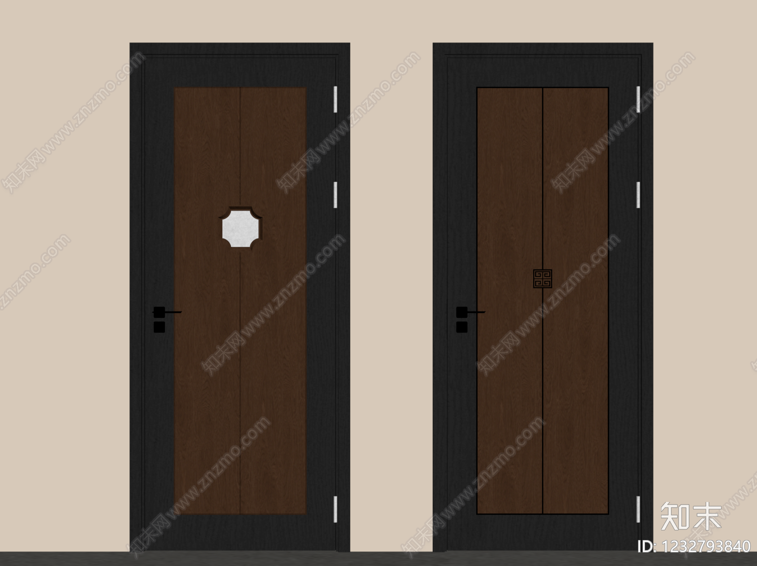 新中式单开门SU模型下载【ID:1232793840】