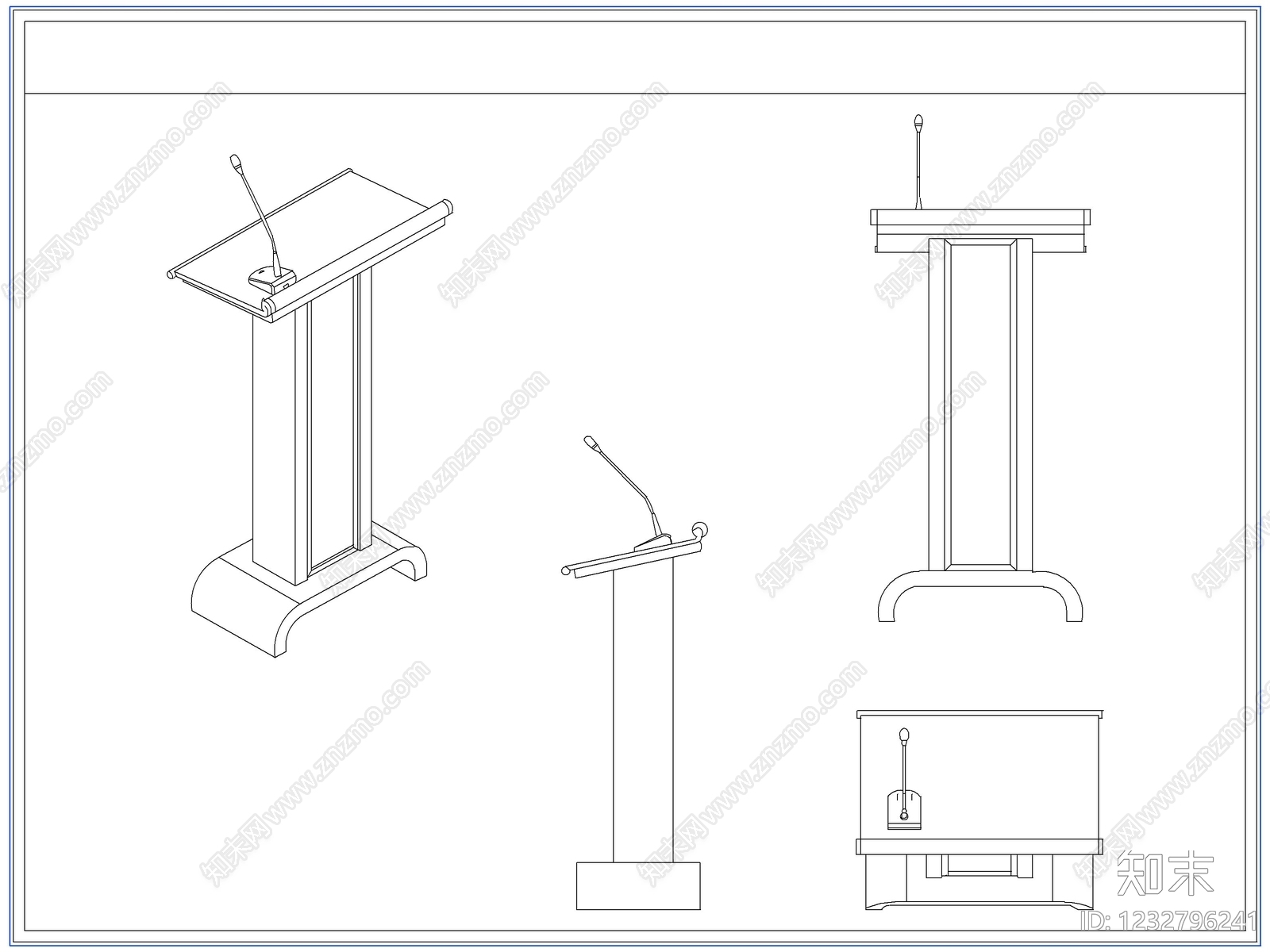 桌椅cad施工图下载【ID:1232796241】