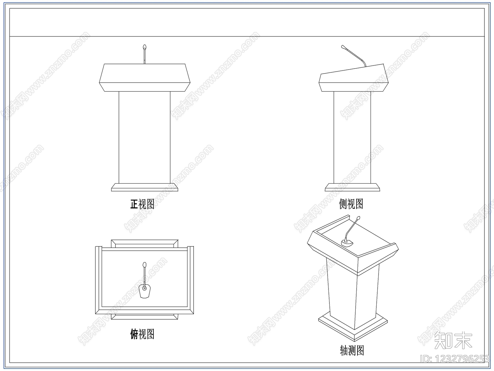 桌椅cad施工图下载【ID:1232796253】