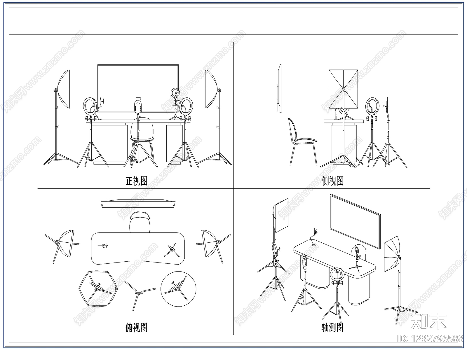 桌椅cad施工图下载【ID:1232796588】