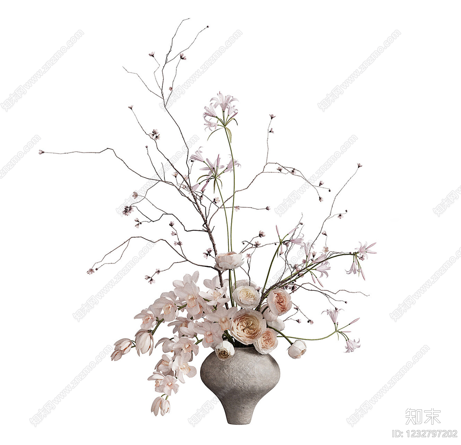 侘寂花艺SU模型下载【ID:1232797202】