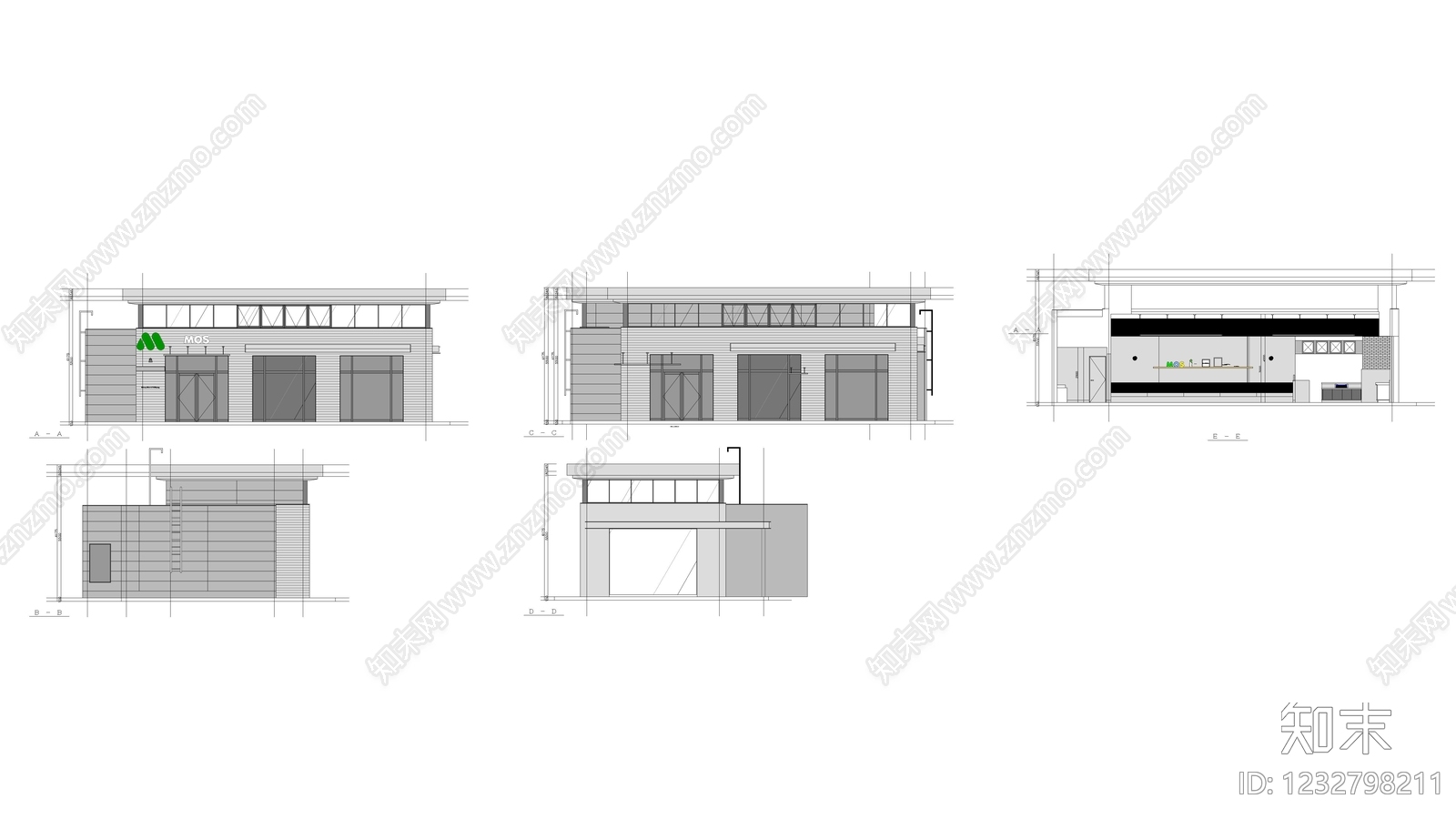 餐饮建筑cad施工图下载【ID:1232798211】