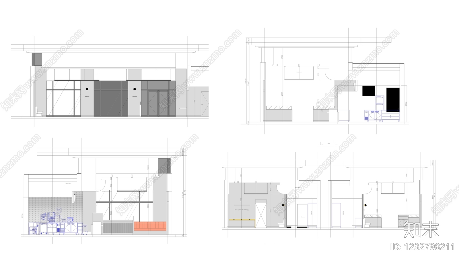 餐饮建筑cad施工图下载【ID:1232798211】