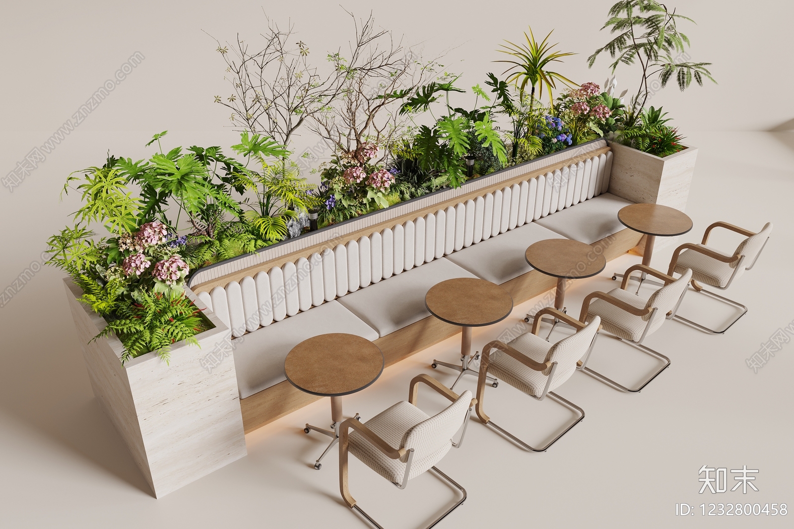 奶油风花境SU模型下载【ID:1232800458】