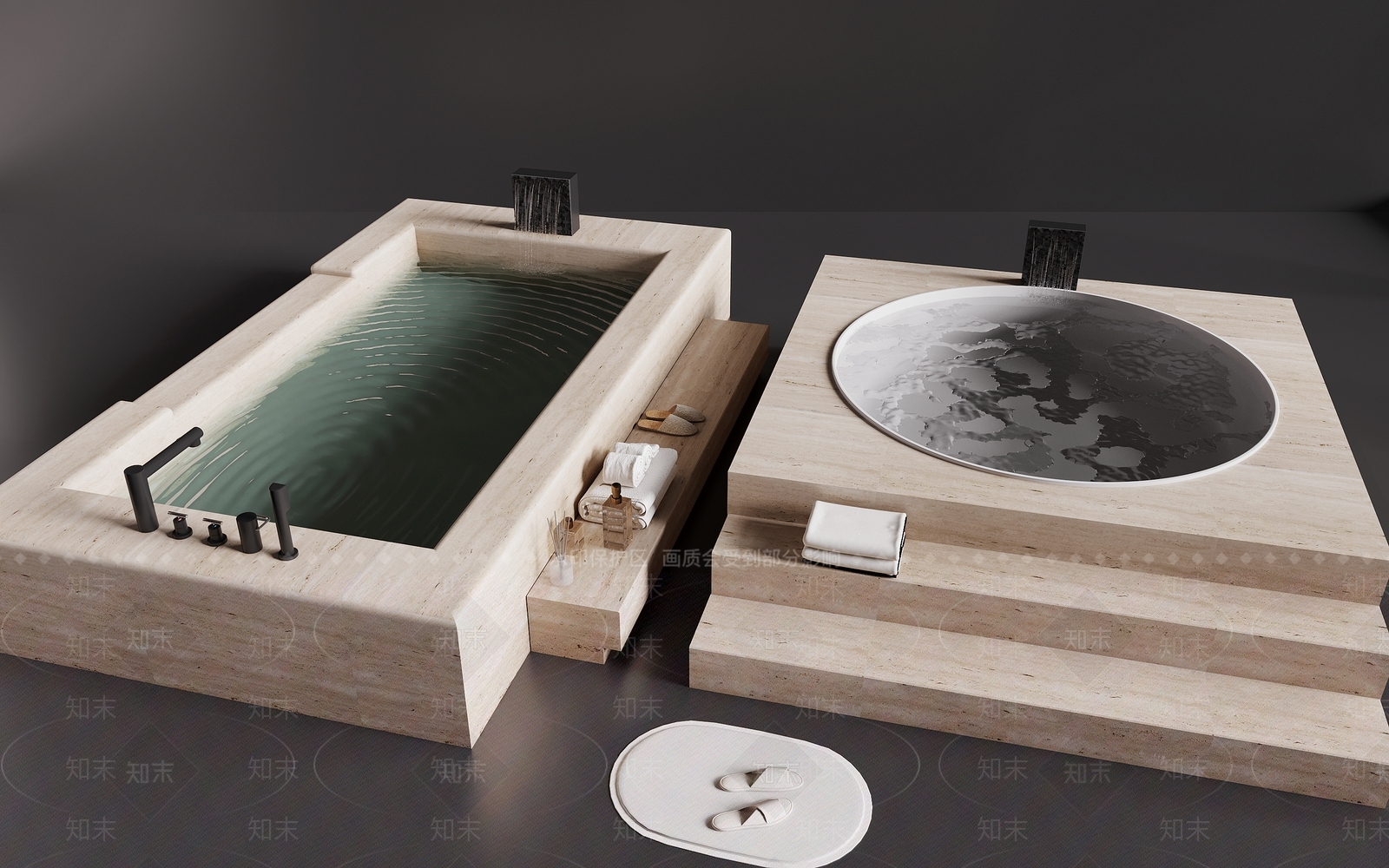 意式极简卫浴展厅3D模型渲染效果图