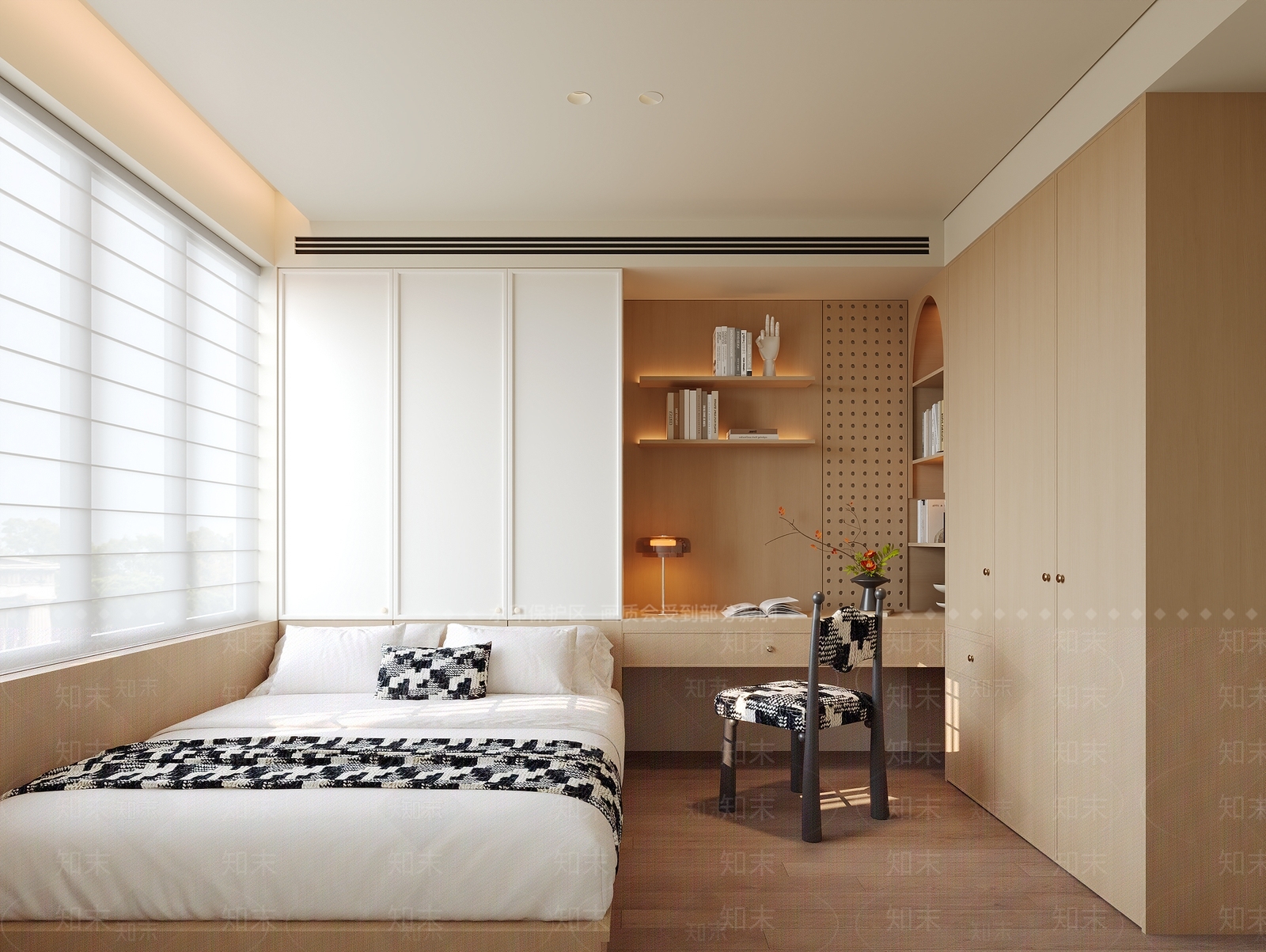 原木风家居卧室SU模型下载【ID:1232802870】