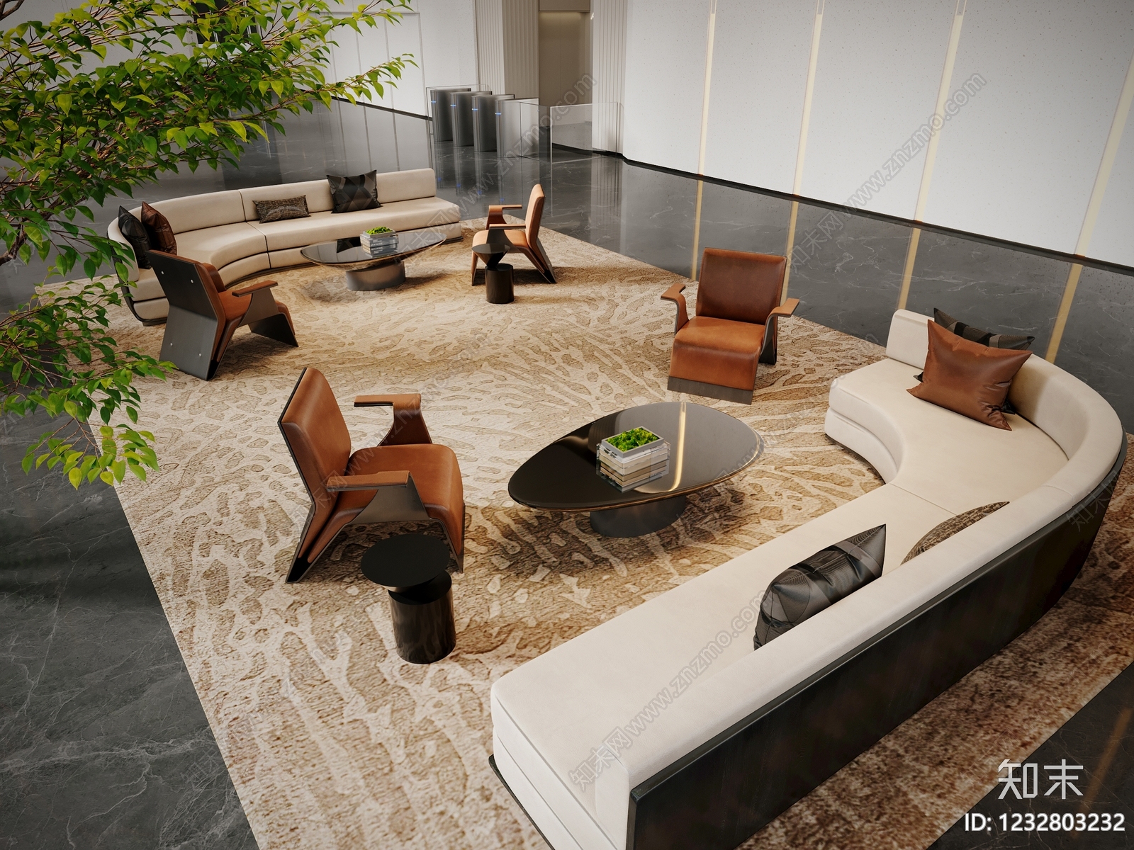 轻奢休息区3D模型下载【ID:1232803232】
