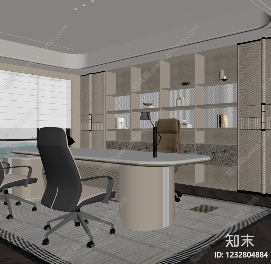 轻奢经理办公室SU模型下载【ID:1232804884】