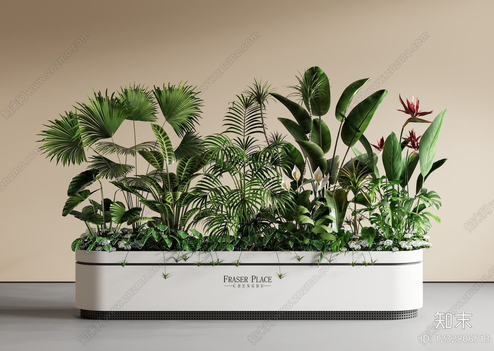 现代简约植物组合SU模型下载【ID:1232806513】