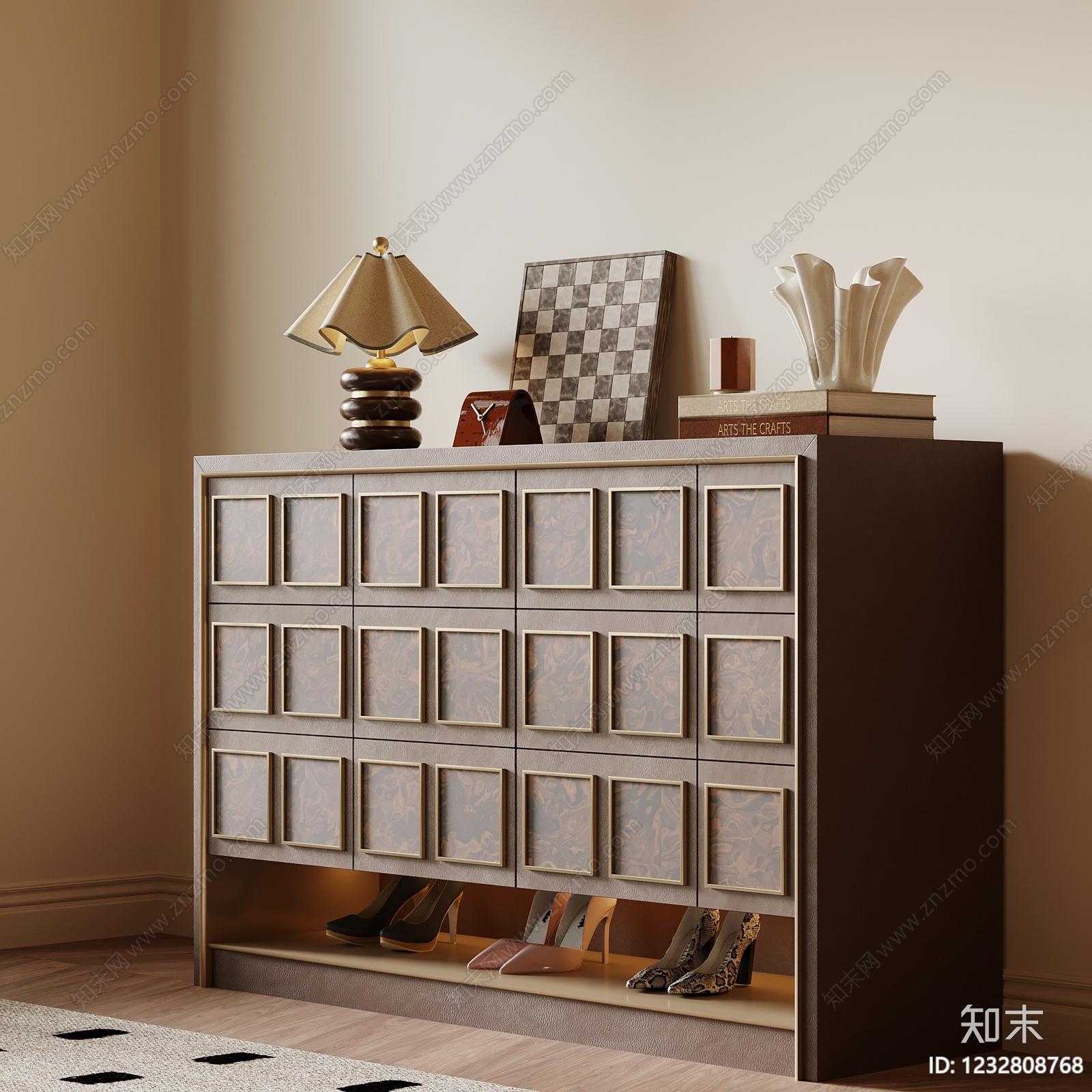 中古风鞋柜3D模型下载【ID:1232808768】