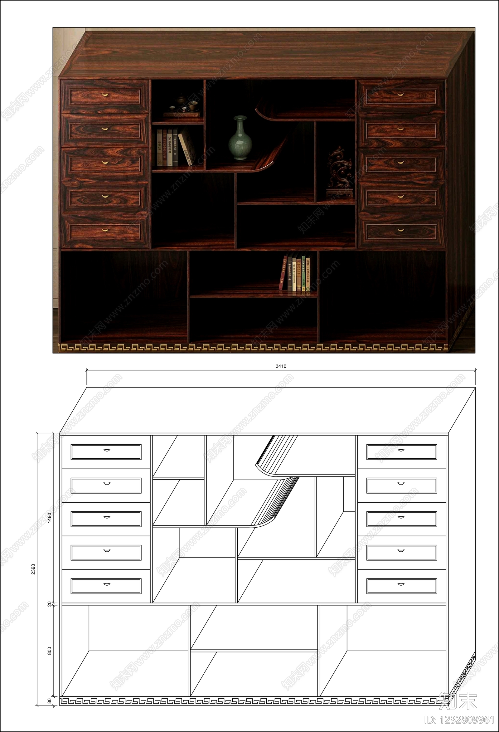 柜子cad施工图下载【ID:1232809961】