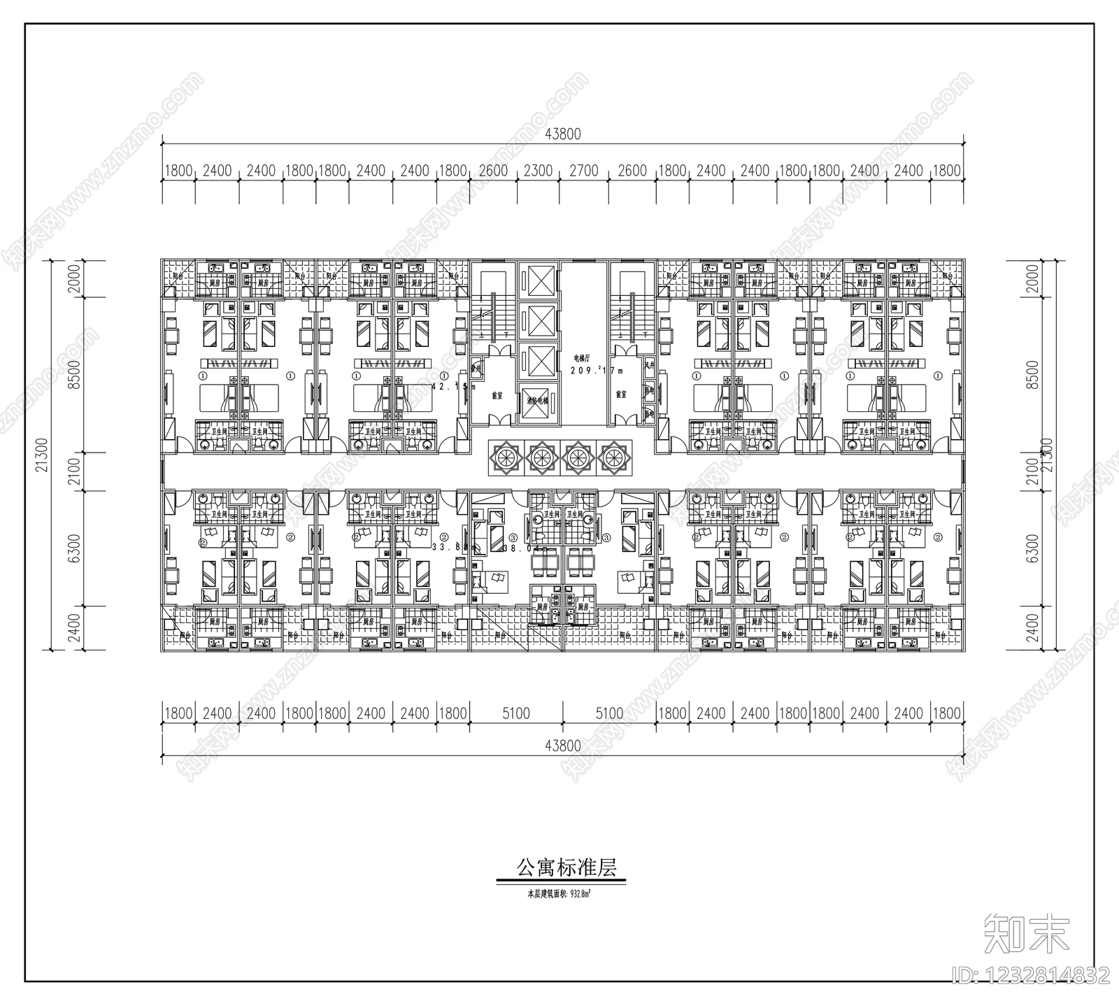 loft公寓cad施工图下载【ID:1232814832】