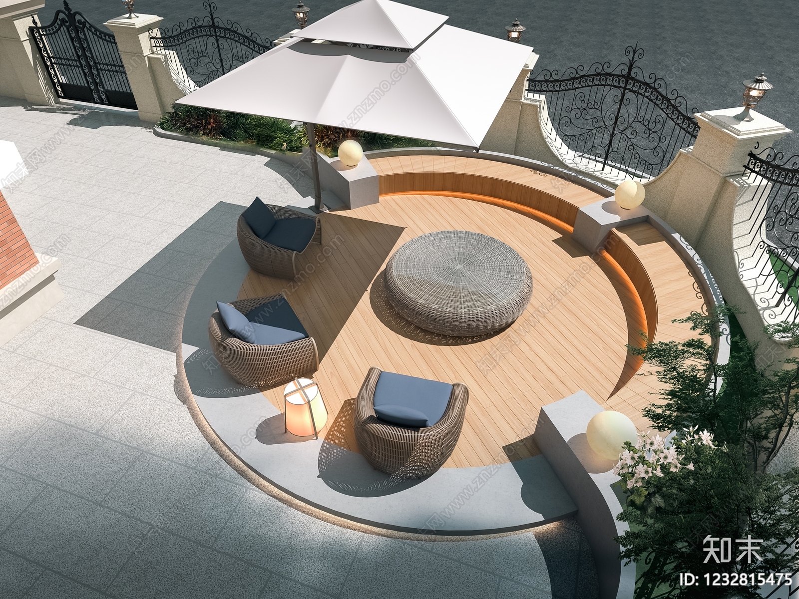 现代庭院3D模型下载【ID:1232815475】