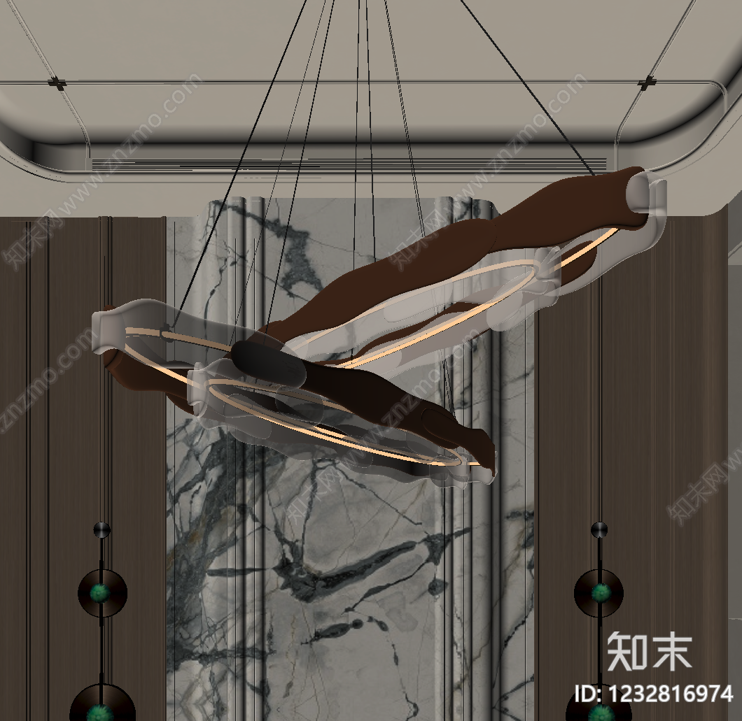轻奢吊灯SU模型下载【ID:1232816974】