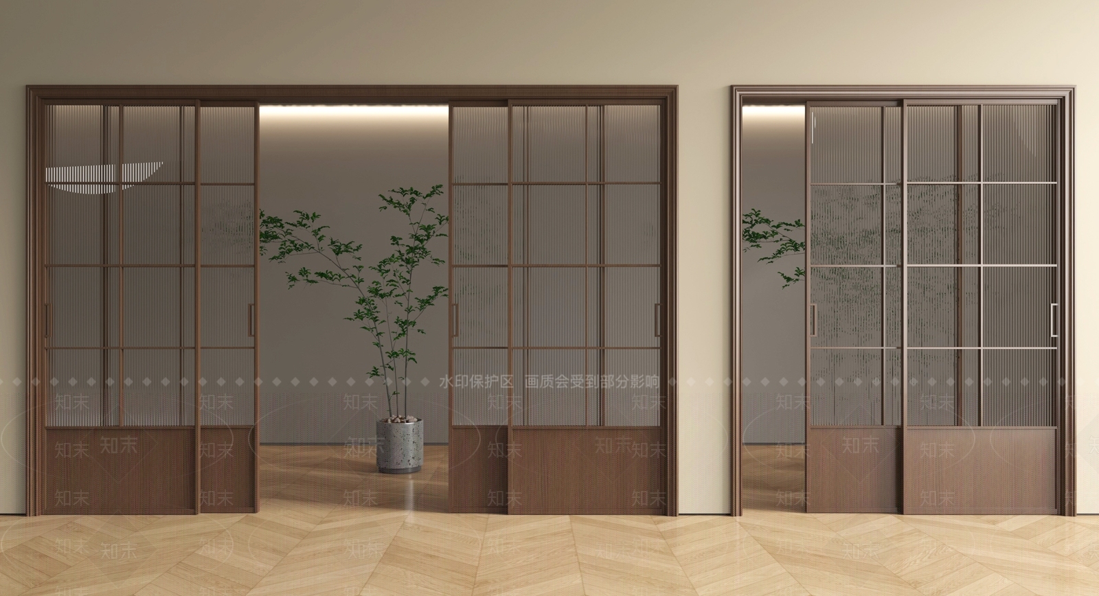 日式推拉门3D模型下载【ID:1232822694】