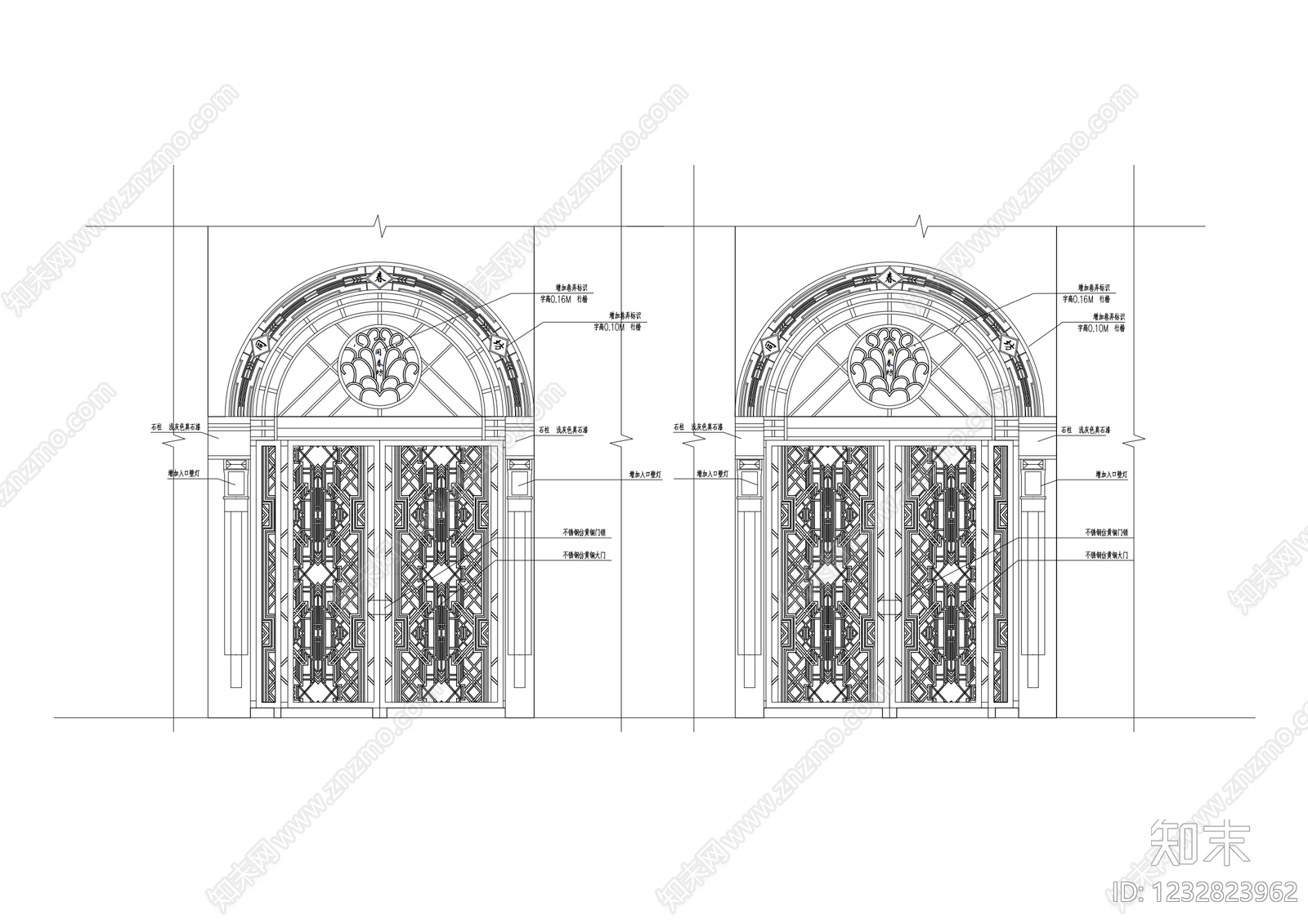 仿古建筑cad施工图下载【ID:1232823962】