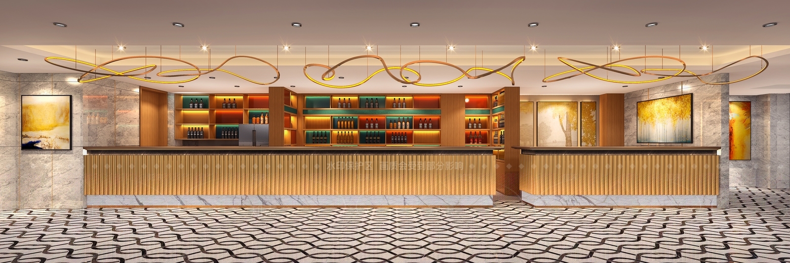 轻奢酒店大堂3D模型下载【ID:1232827333】