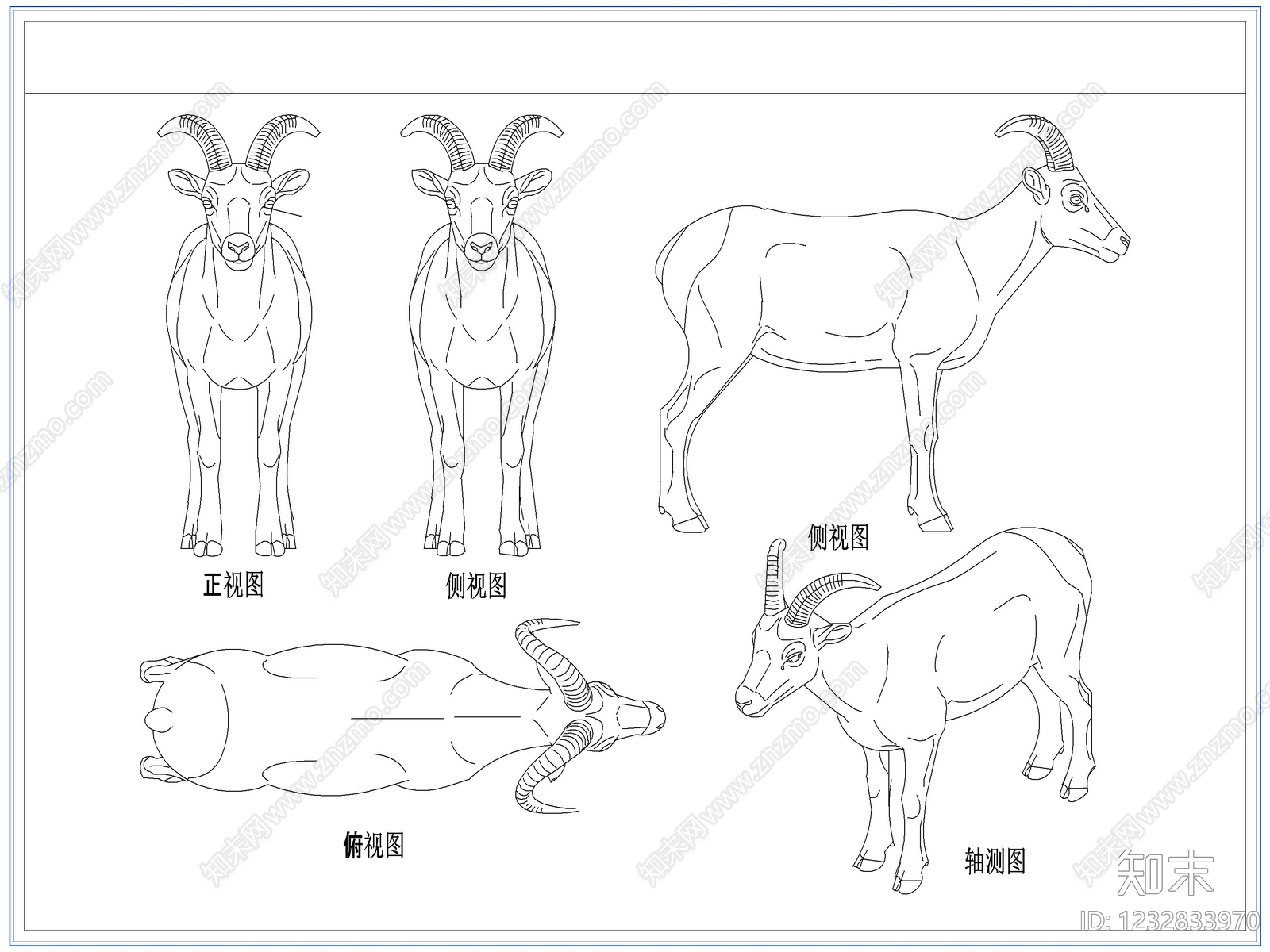 综合人物动物图库cad施工图下载【ID:1232833970】