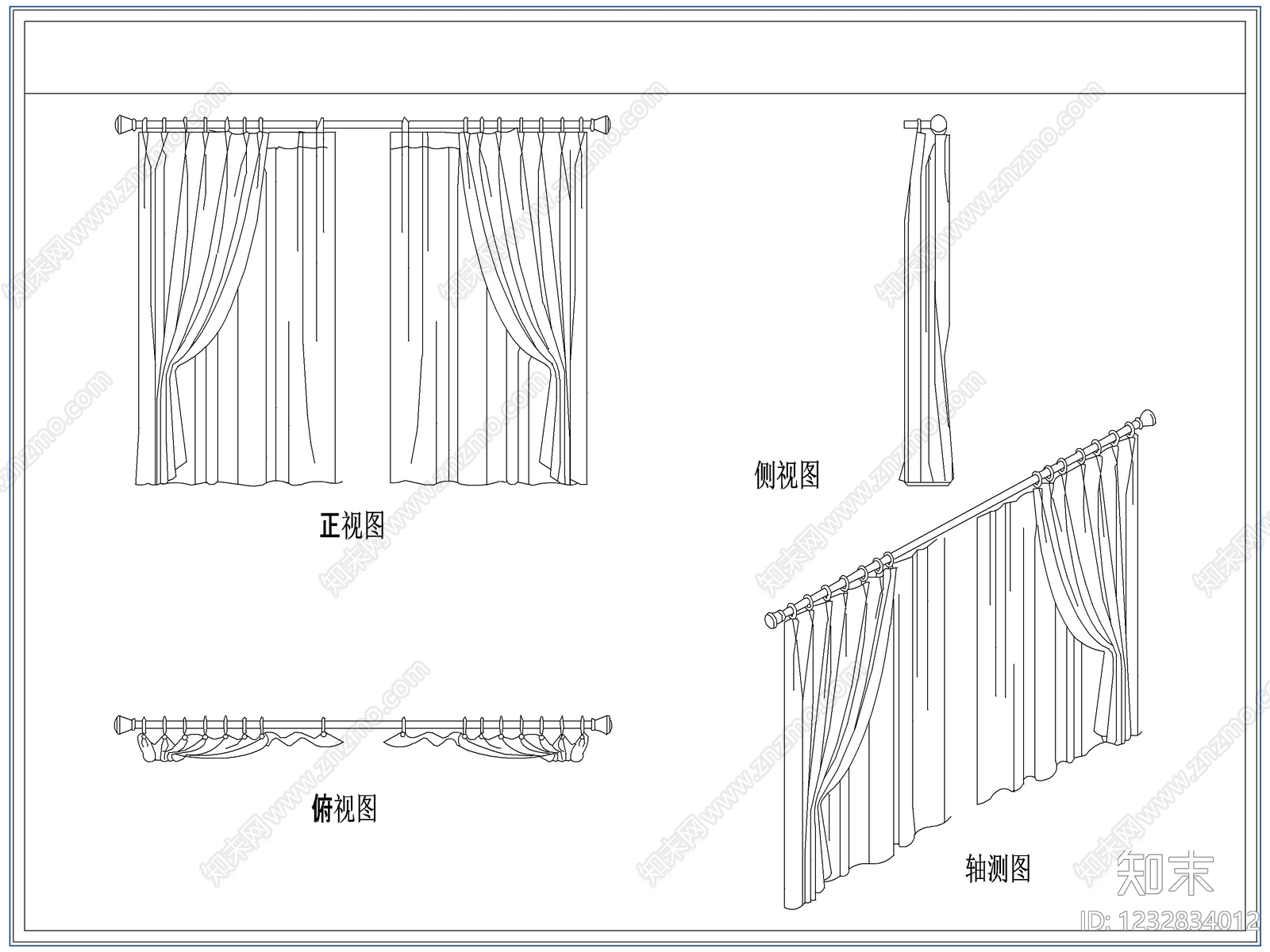 综合软装摆件图库cad施工图下载【ID:1232834012】