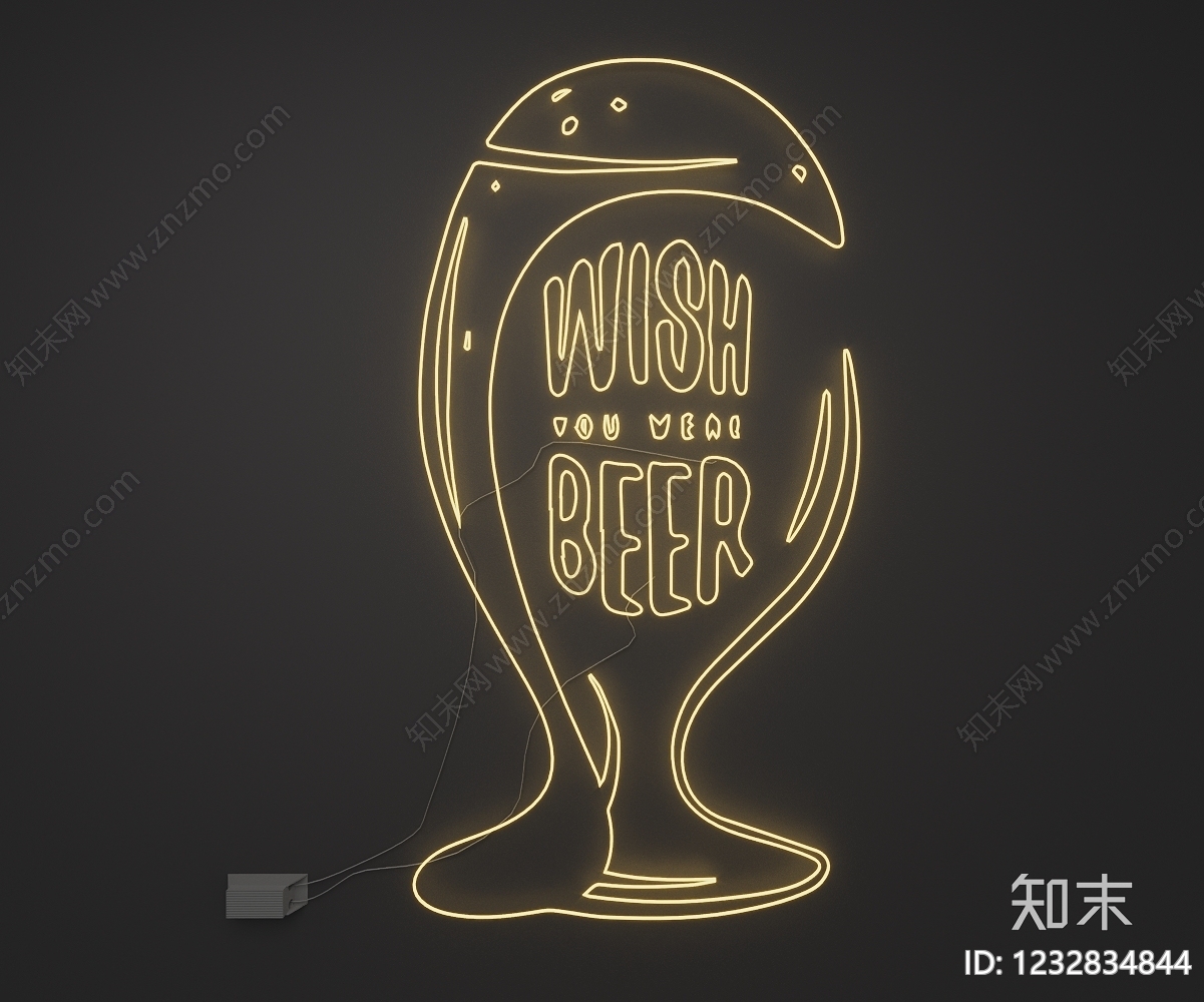 赛博朋克风霓虹灯3D模型下载【ID:1232834844】