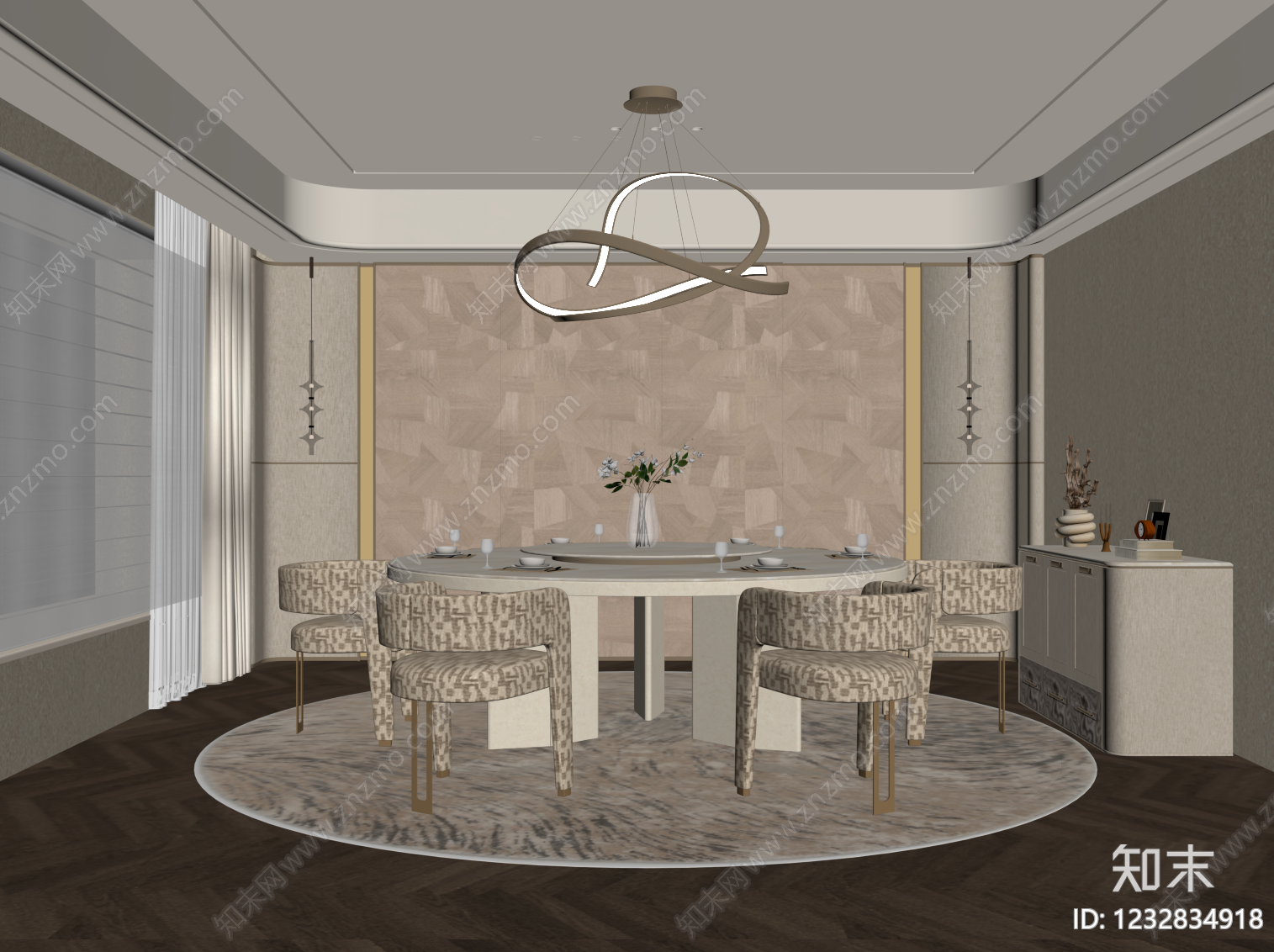 轻奢包厢SU模型下载【ID:1232834918】