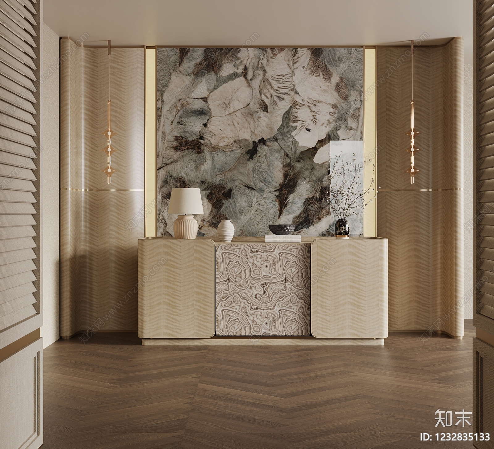 轻奢玄关SU模型下载【ID:1232835133】