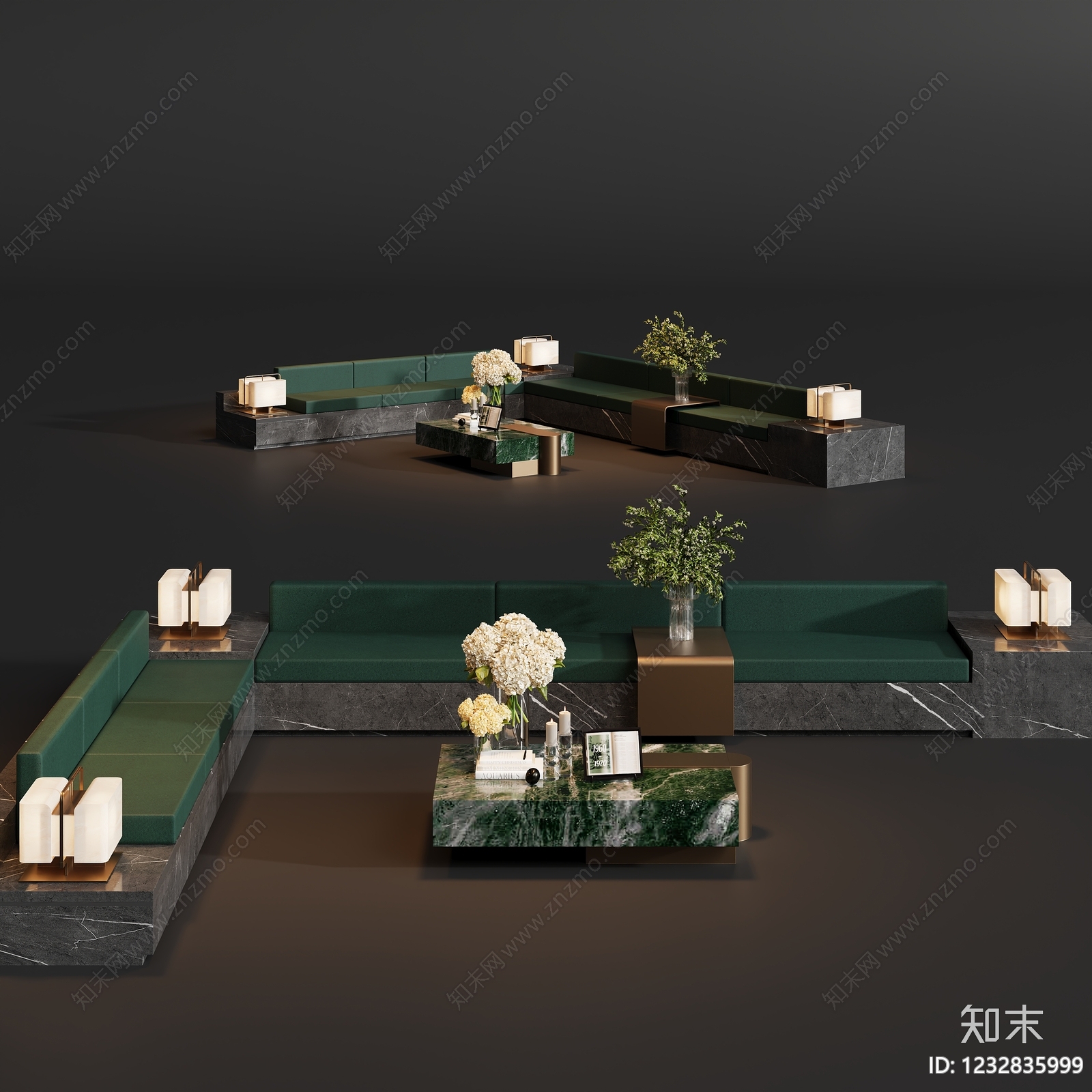 轻奢沙发组合3D模型下载【ID:1232835999】