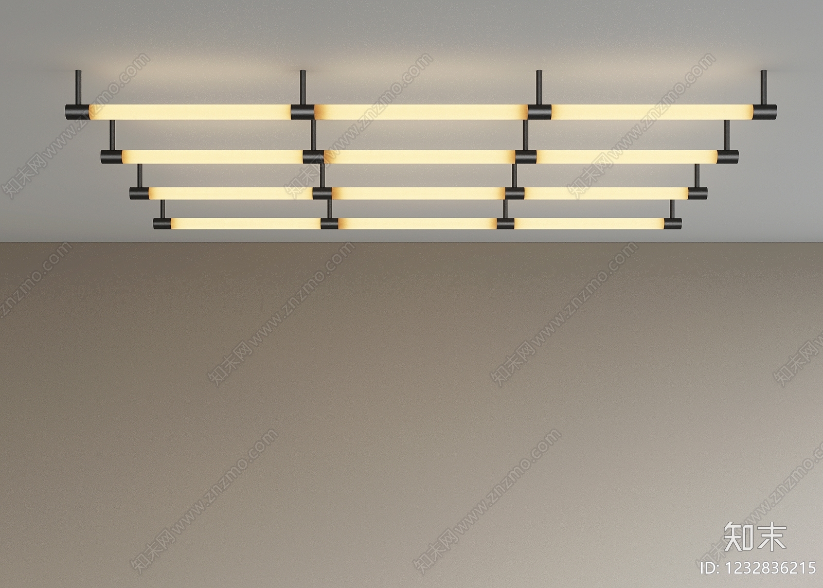 极简长条吊灯3D模型下载【ID:1232836215】
