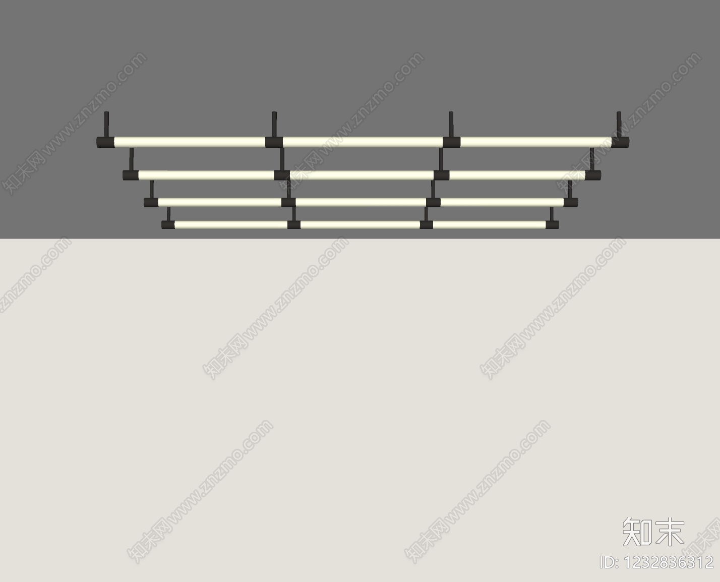 现代简约长条吊灯SU模型下载【ID:1232836312】